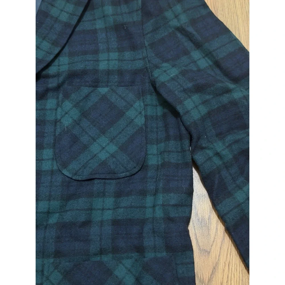 Pendleton Blazer Mens Large Black Watch Plaid Virgin Wool Vintage Made in USA